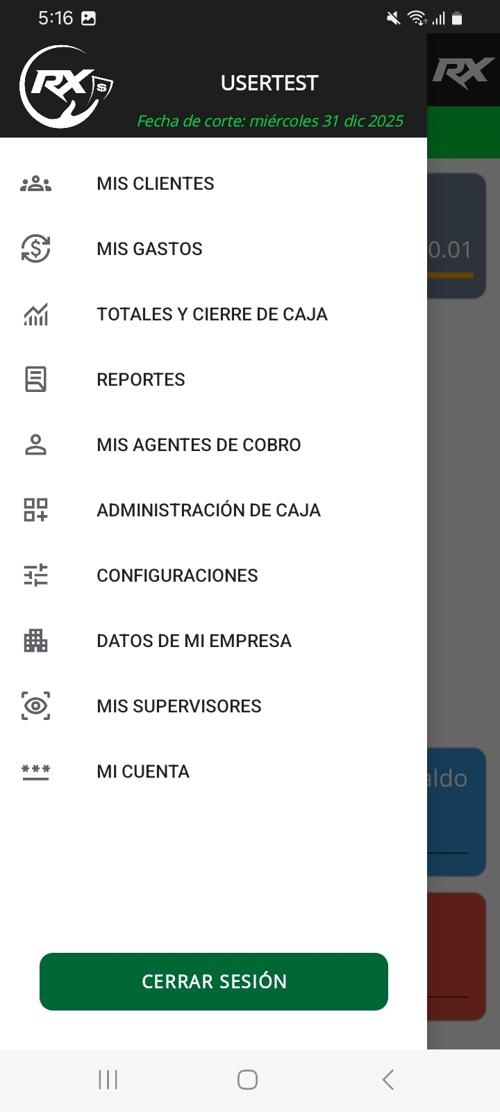 Pantallazo RX - roles y licencias
